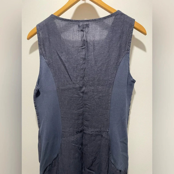 NWT Lina Tomei 100% linen dress with beaded neckline, size small - Picture 6 of 13